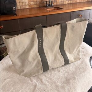 Prada Beige Canvas Duffel Bag